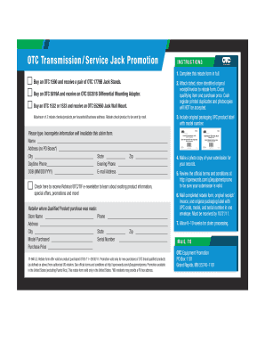OTC Equipment Rebate Form