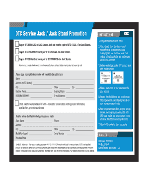 OTC Service Jack Rebate Form
