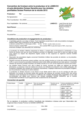 Convention de livraison entre le producteur et la LANDI/CC