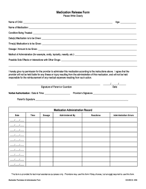 Medication Release Form