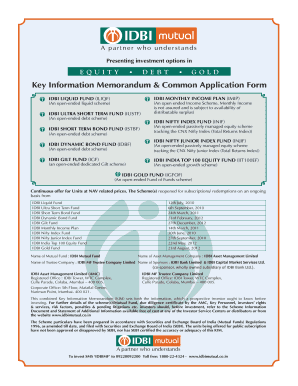 IDBI Mutual Fund Application Form