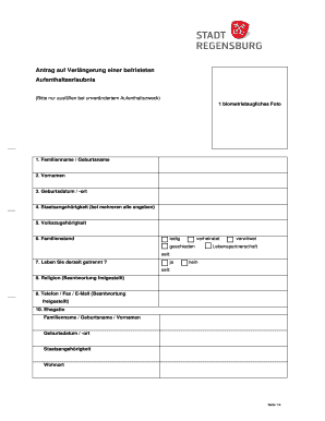 Antrag auf Verlängerung einer befristeten Aufenthaltserlaubnis