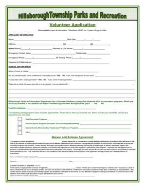 Volunteer Application Form
