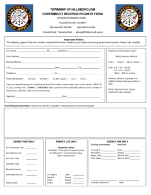 New Jersey Government Records Request Form