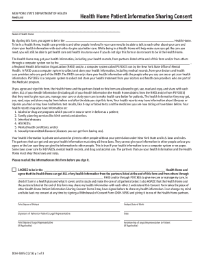 New York Medicaid Health Home Patient Information Sharing Consent