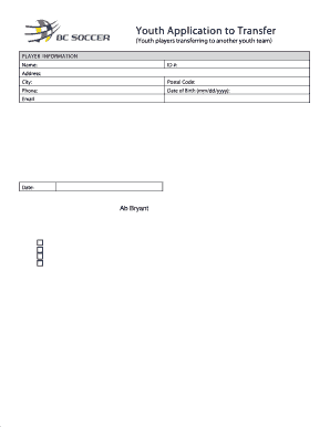 Youth Player Transfer Application