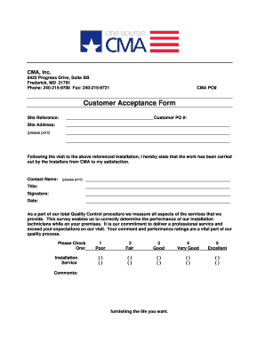 Customer Acceptance Form