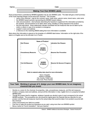 WHMIS Label Template
