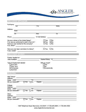 Employment Application Form