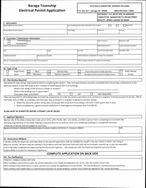 Michigan Electrical Permit Application