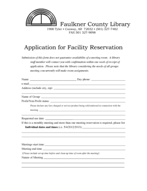 Faulkner County Library Facility Reservation Application