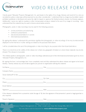 Video Release Form