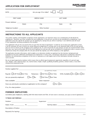 Employment Application Form