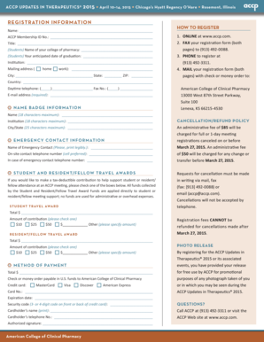 ACCP Updates in Therapeutics 2015 Registration Form