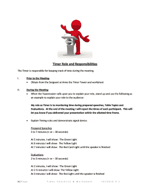 Toastmasters Timer Role and Responsibilities