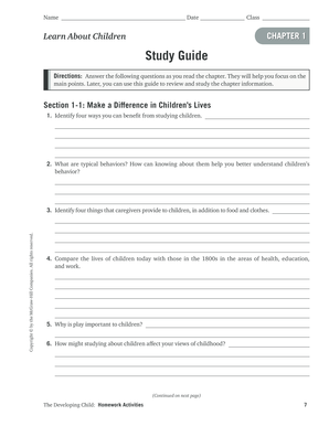 Learn About Children Study Guide