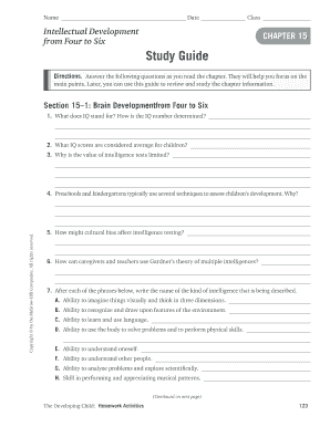 Intellectual Development Study Guide