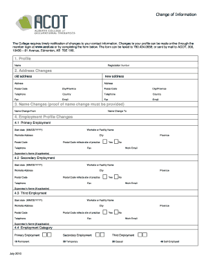 Change of Information Form