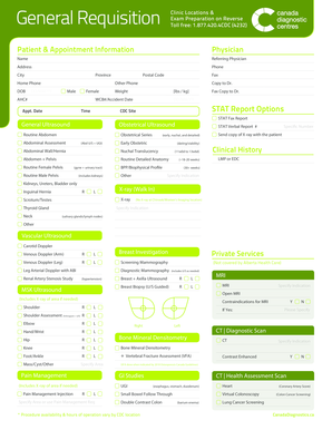 Medical Imaging Requisition Form