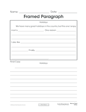 Holiday Writing Assignment