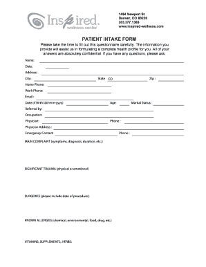 Patient Intake Form