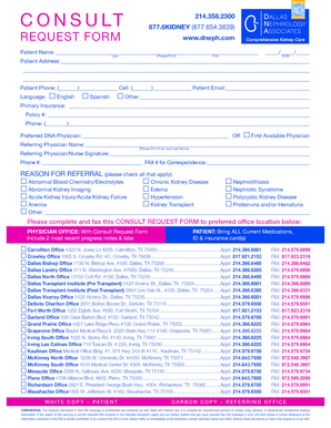 Comprehensive Kidney Care Consult Request Form