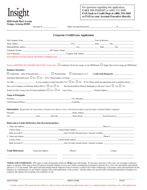 Corporate Credit Lease Application