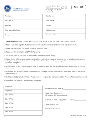 EAP Billing Form