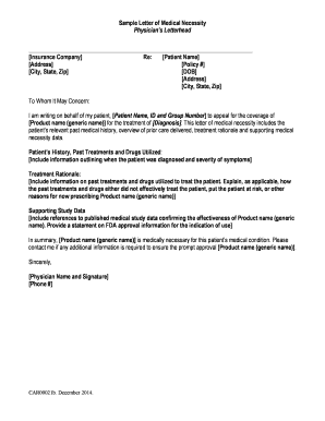 Letter of Medical Necessity