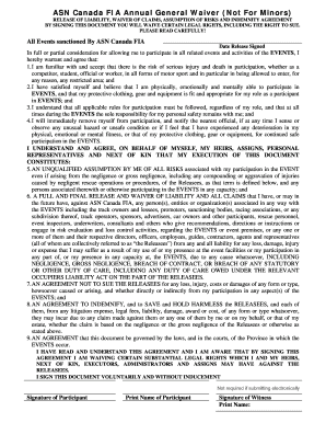 ASN Canada FIA Annual General Waiver