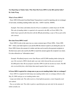 Form 1099-S for Timber Sales
