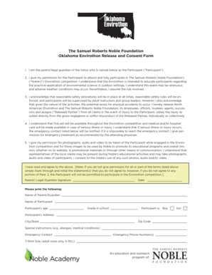 Formal resignation letter sample with notice period - ReleaseConsent Form - Oklahoma Envirothon - oklaenvirothon