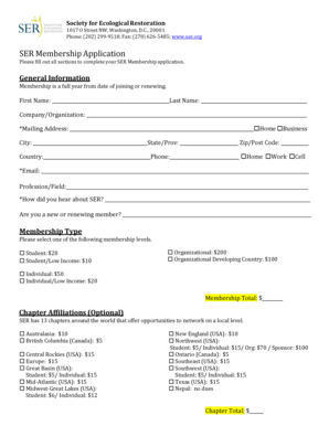 SER Membership Application