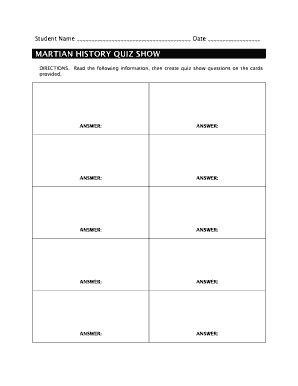 Martian History Quiz Show Template