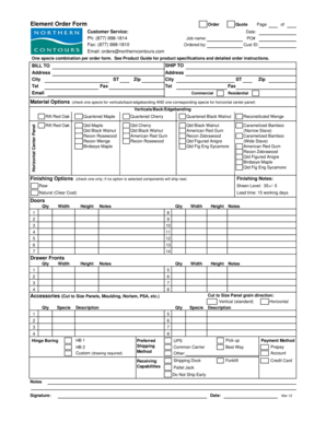 Element Order Form