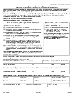 California Marriage Certificate Application