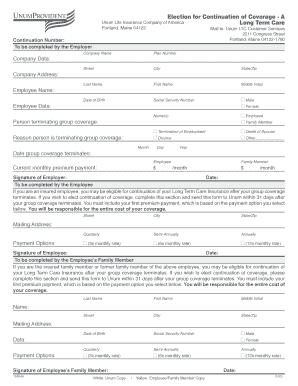 Long Term Care Insurance Continuation Form