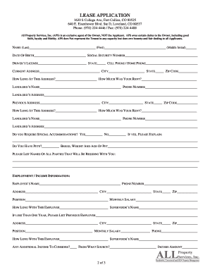 Colorado Lease Application Form
