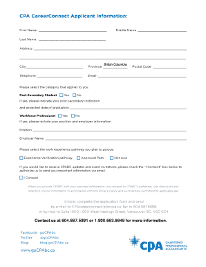 CPA CareerConnect Membership Application