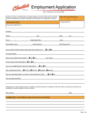 Employment Application Form