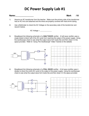 DC Power Supply Lab Worksheet