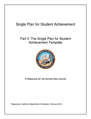 Single Plan for Student Achievement Template