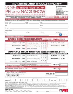 PEI Attendee Registration Form