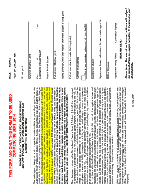 Rhode Island Interscholastic League Consent Form