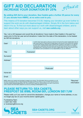 Gift Aid Declaration Form