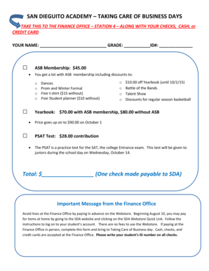 San Dieguito Academy ASB Membership Form