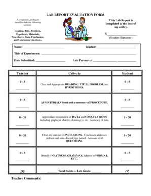 Lab Report Evaluation Form