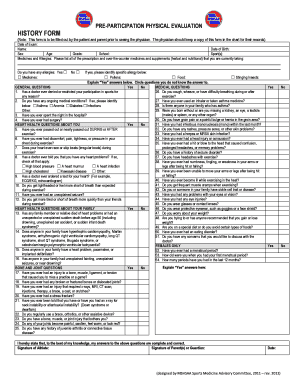 Missouri Pre-Participation Physical Evaluation Form