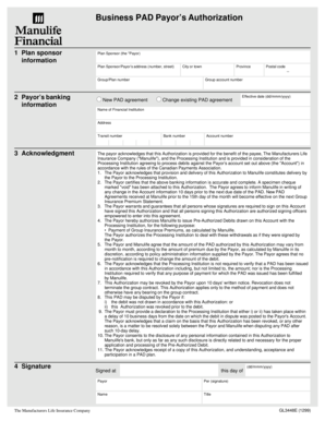 Canadian Payor's Authorization Form