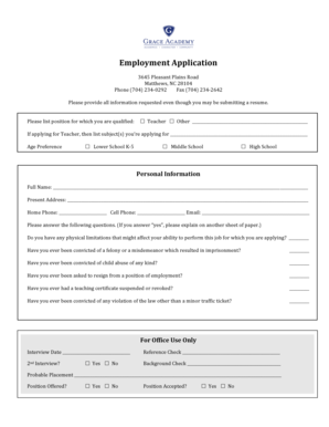Employment Application Form